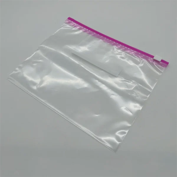 Blue Pink Slider Transparent Zipper Bag