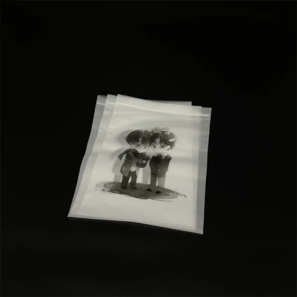Saco com zíper fosco de silhueta de desenho animado