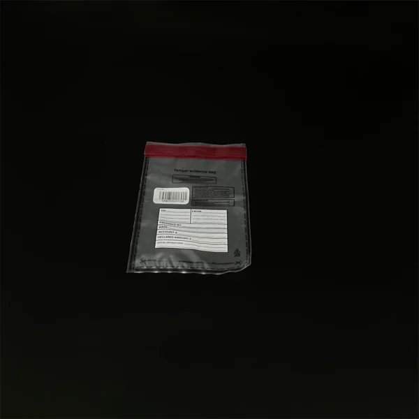 Gray Red Stripe Tamper Evident Mailer Bag