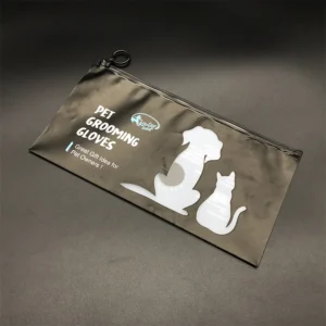 Pet Grooming Gloves Black Zipper Bag