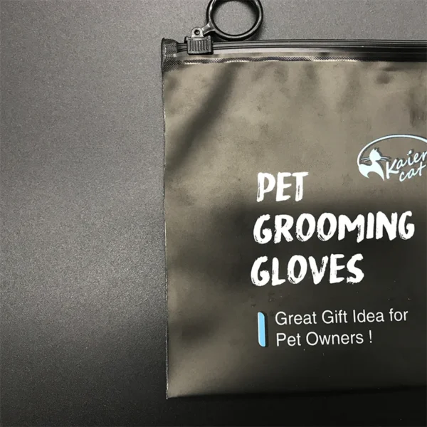 Pet Grooming Gloves Black Zipper Bag