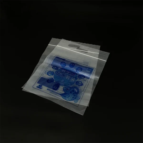 Toy Transparent Punched Handle Ziplock Bag