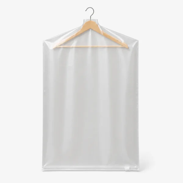 zippered-hanging-garment-bag-single Clear PE Zippered Hanging Garment Bags for Clothes Storage
